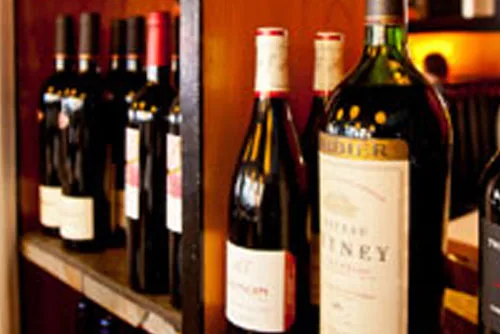 Bottles from the Bleu wine list